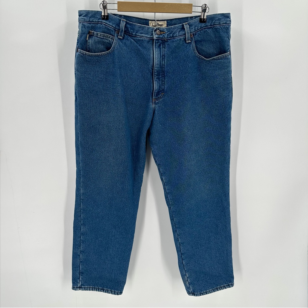 Ll Bean Jeans Men’s Fleece Lined 40x30 Classic Fit Oaj81 Blue Cotton Denim Warm